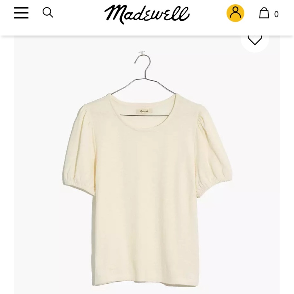 Madewell Jacaurd super light  Puff sleeve tee